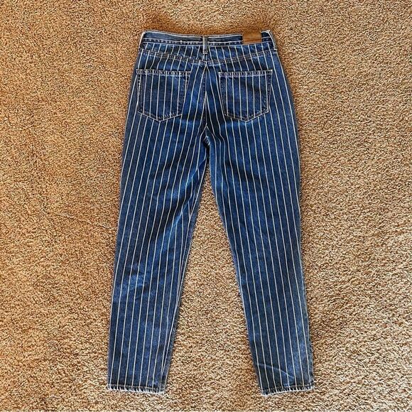 American Eagle Medium Wash Striped High Rise Mom Jeans - Picture 9 of 9